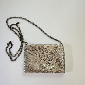 J. Crew Gold Sequin Crossbody Bag